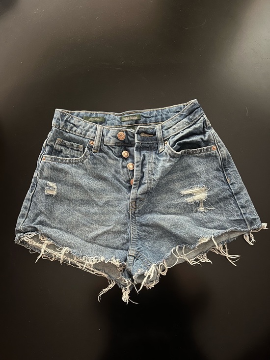 wild fable Pants - wild fable Distressed High-Rise Denim Shorts - Blue